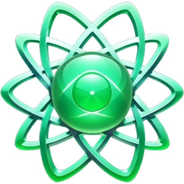 glitter green atomic symbol emoji