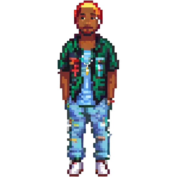 2Pac в полный рост, no background emoji