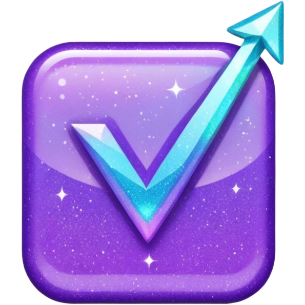 glitter purple and cian checkmark emoji