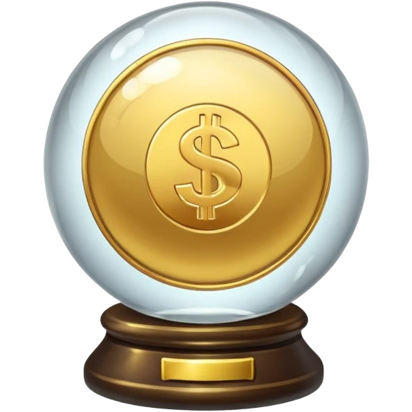 crystal ball with a coin next to it emoji