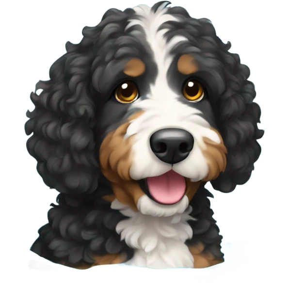 Bernedoodle in swimming suit emoji