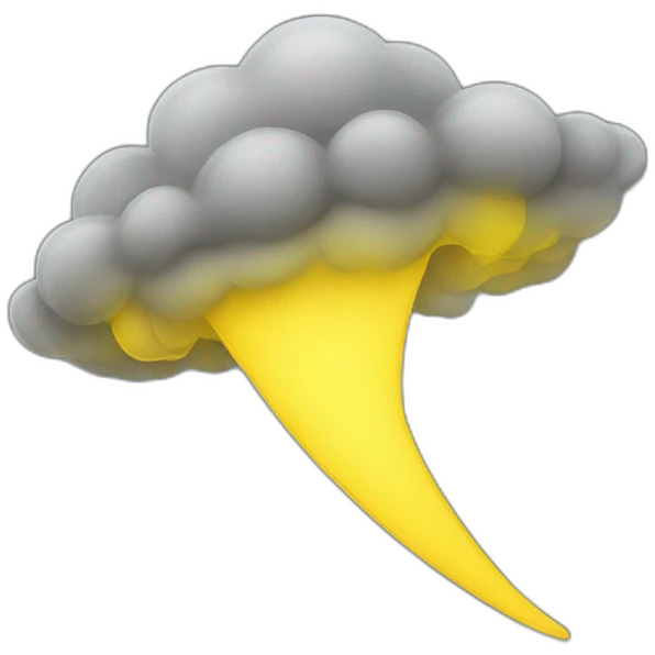 A grey Tornado with yellow thunder through the middle emoji
