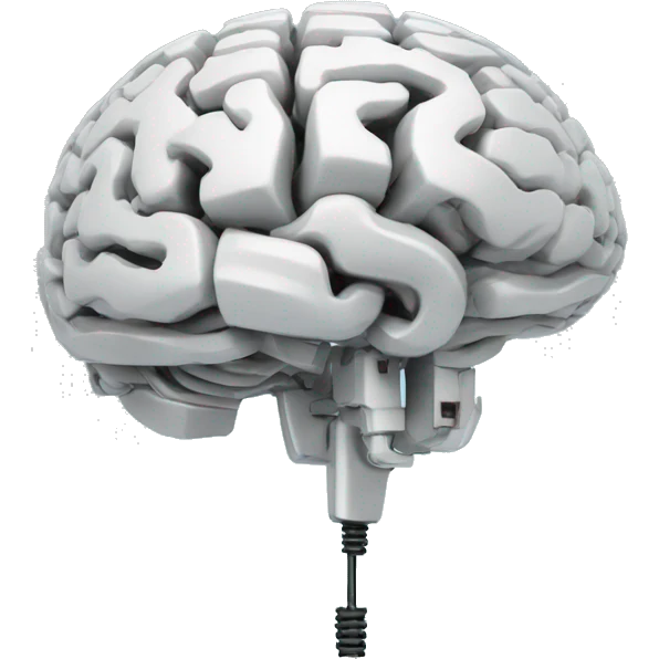 artificial intelligence brain wire electricity emoji