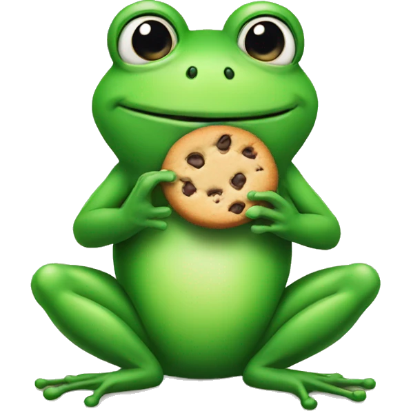 Frog holding a cookie emoji