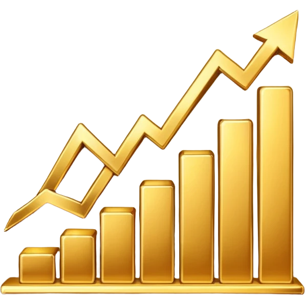 golden increasing chart  emoji