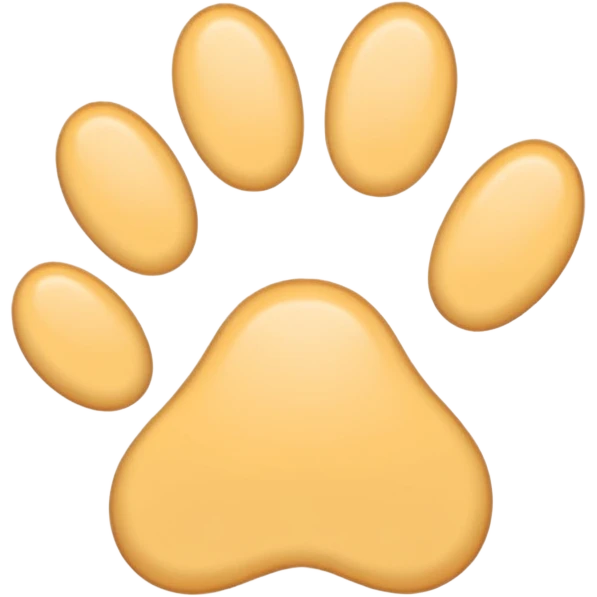 a very light pale pastel orangey yellow pawprint emoji
