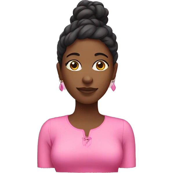 Black woman wearing pink emoji