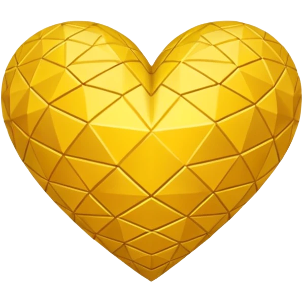 yellow heart with a geometric pattern emoji
