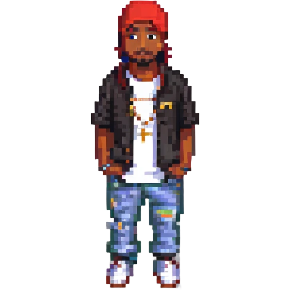 2Pac в полный рост, no background emoji