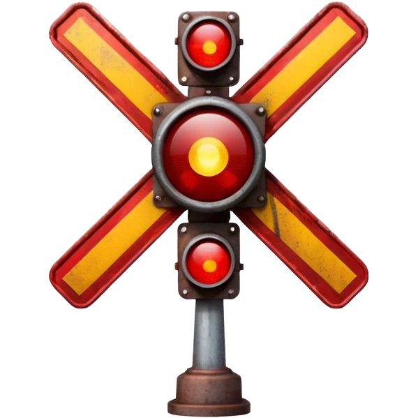 Railroad crossing light emoji
