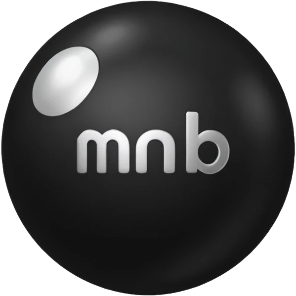 Black ball (MB) written on it. emoji
