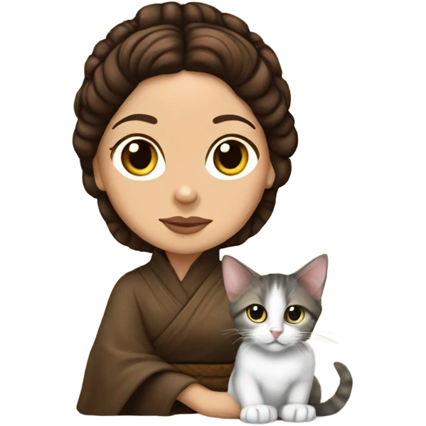 Princess Leia with a kitten emoji