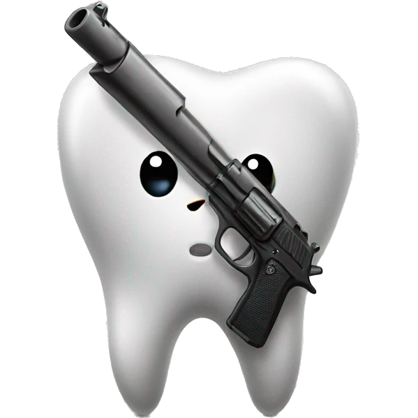 Tooth with gun emoji