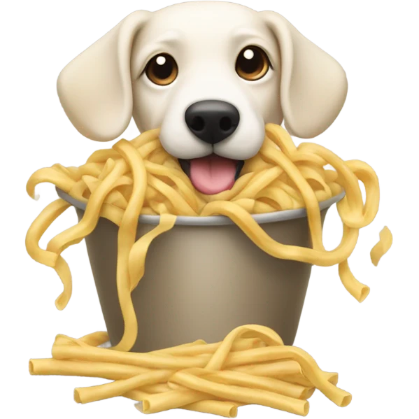 Dog with noddles  emoji