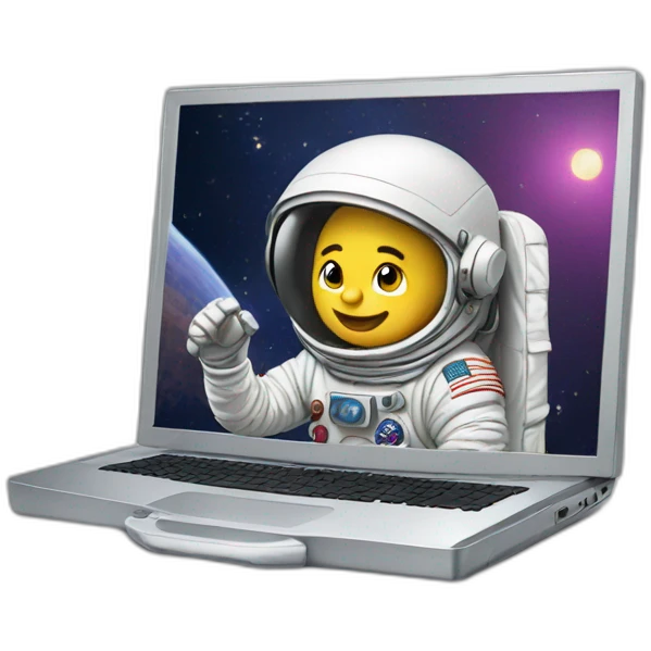 Astronaut on a computer emoji
