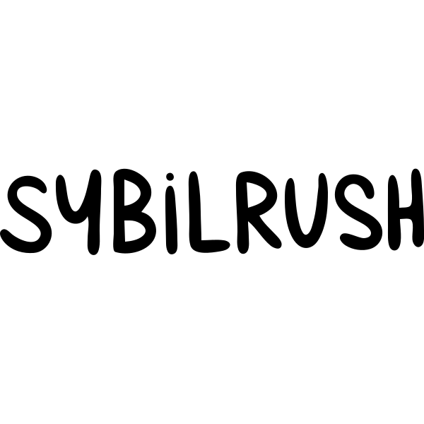 The word "SYBILRUSH" in handwritten style emoji