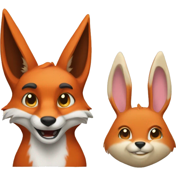 fox and rabbit emoji
