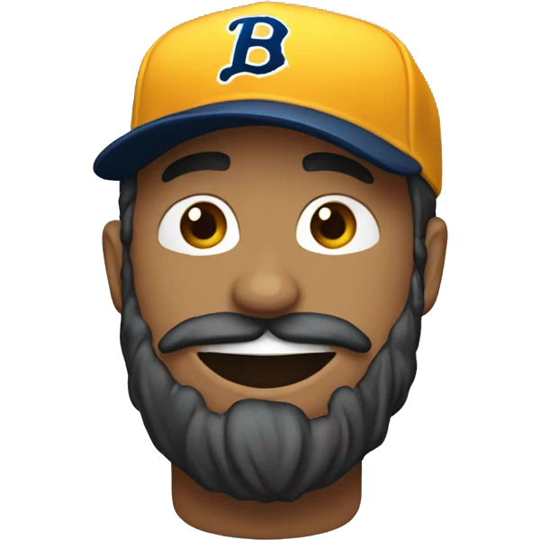 Emoji con barba y gorra de beisball emoji
