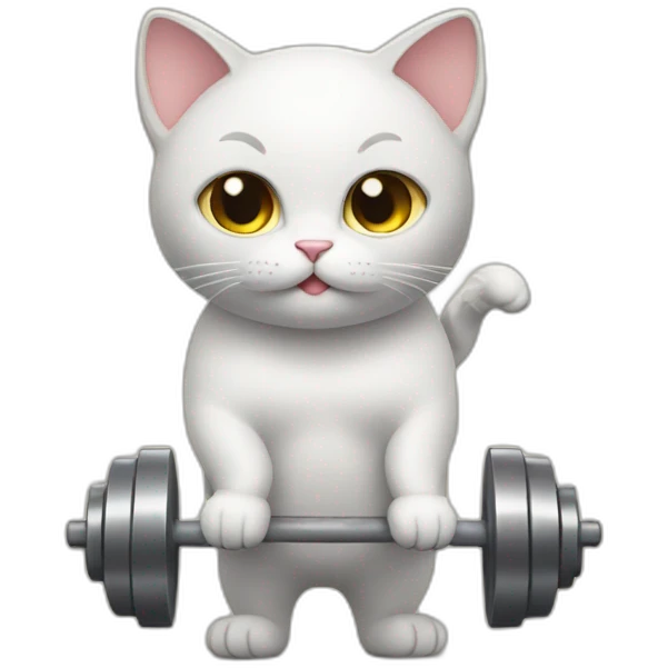 cat weight lifting emoji