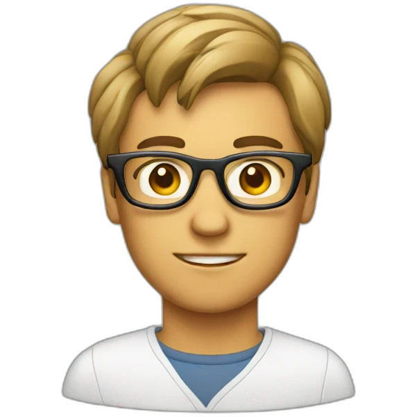 Nerd with glasses and computer emoji