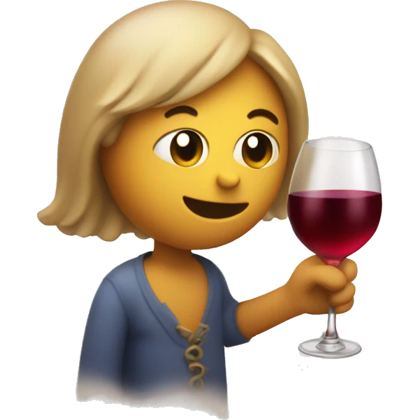 A tipsy hearth holding a wine bottle, looking off-balance in a soft, dreamy blur emoji