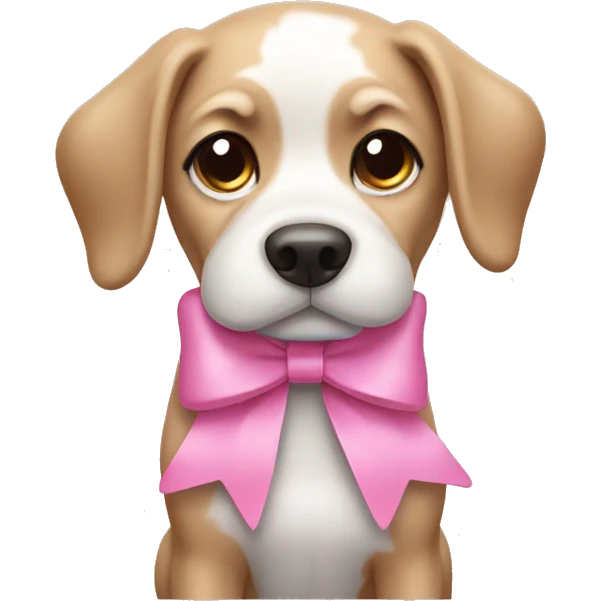 Dog wearing pink  bow  emoji