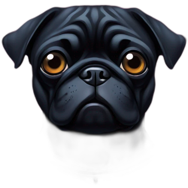 A cyberpunk black pug in Art Nouveau style during 1910 emoji