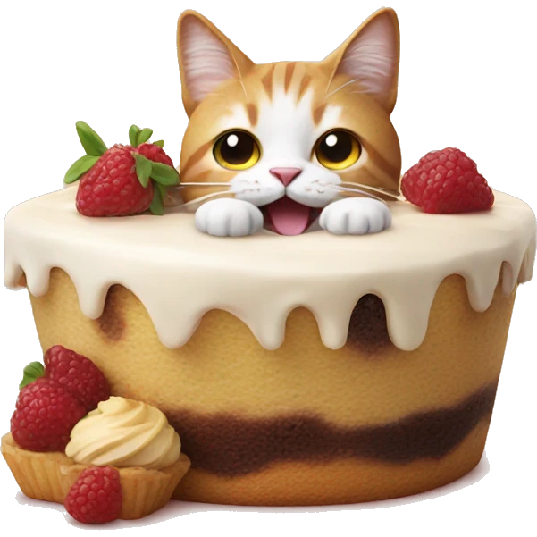 cat on a dessert emoji