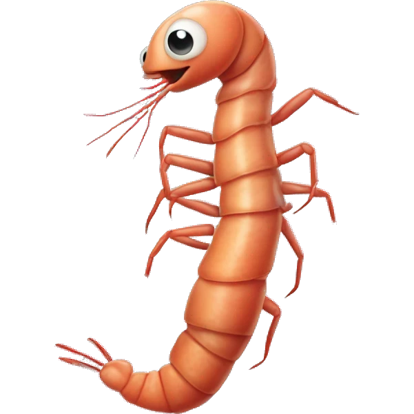 a prawn drawing a crazy wiggle line on a ekg emoji