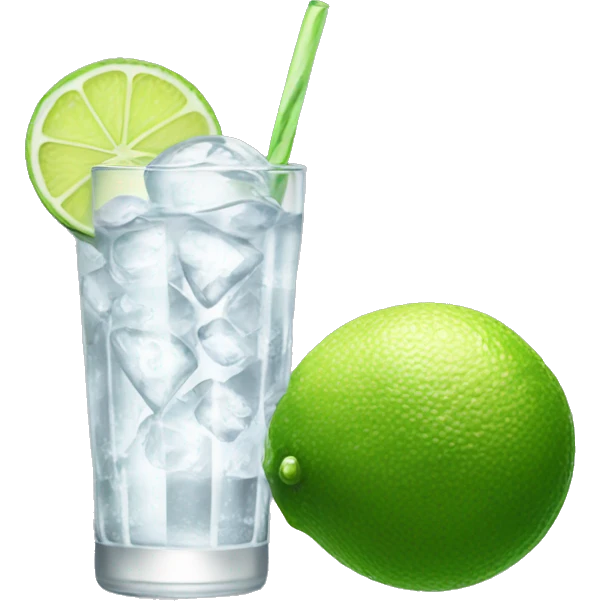 Vodka soda and one lime  emoji