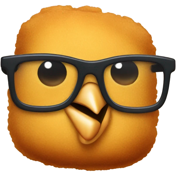 Chicken nugget with glasses emoji