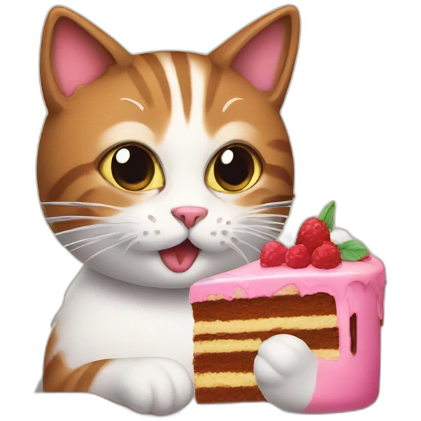 Cat with cake emoji