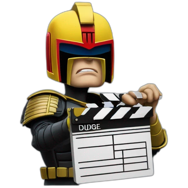 judge dredd with clapperboard helmet emoji