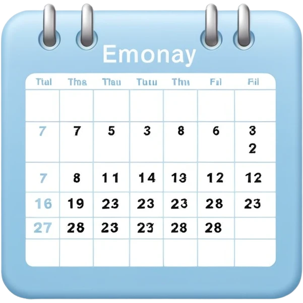 pastel blue calendar emoji