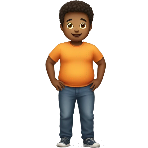 A boy with a big belly emoji