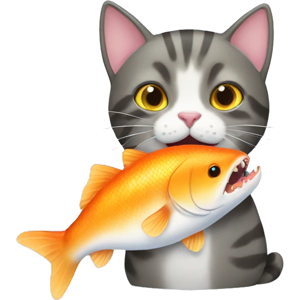 cat eating a fish  emoji