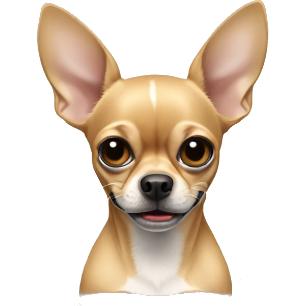 mean ugly tan chihuahua with grey background  emoji