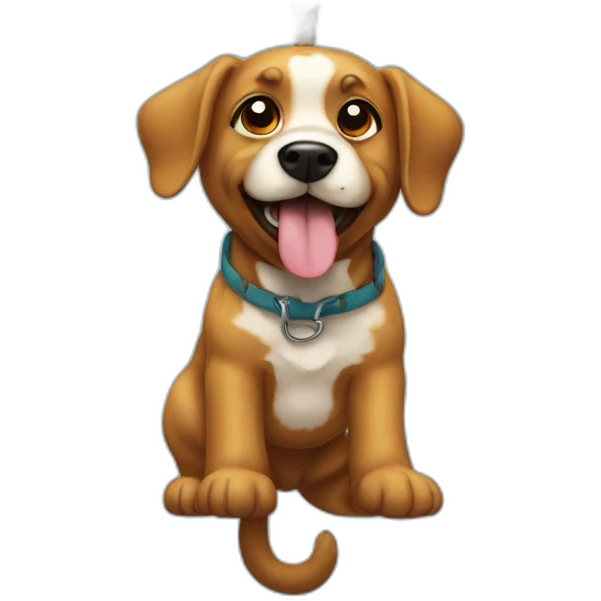 Multipoo dog hanging from a rope emoji