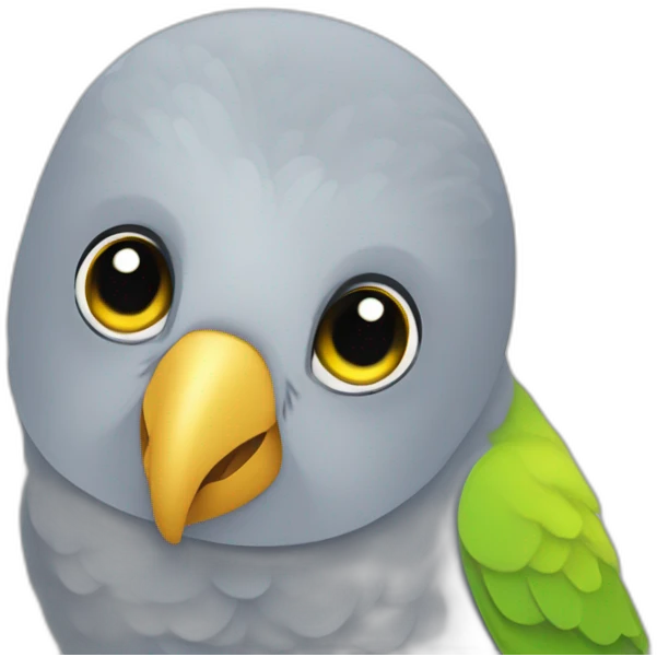 Grey parakeet with yellow cheeks emoji