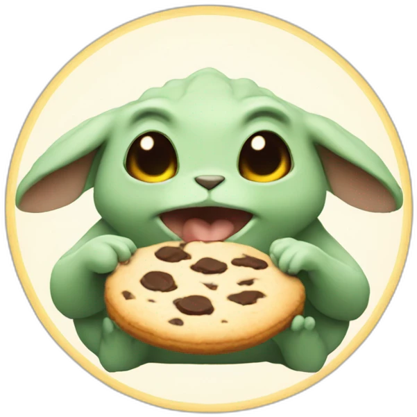 Grogu eating cookie emoji