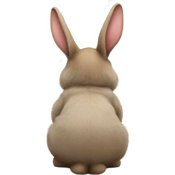 Realistic back of a bunny with tail. emoji