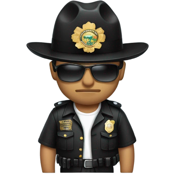 Mexican cop wearing gangster clothing emoji