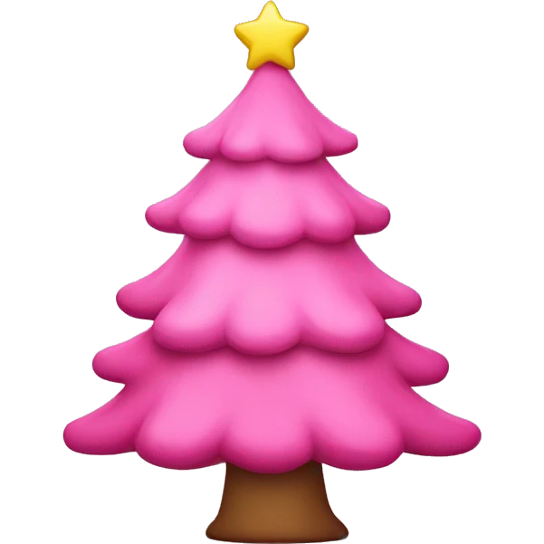 Pink Christmas tree emoji