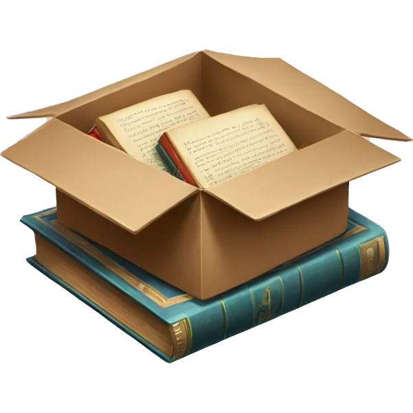 open box with old books inside  emoji