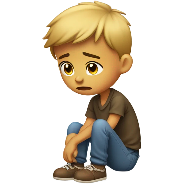 A boy crying emoji