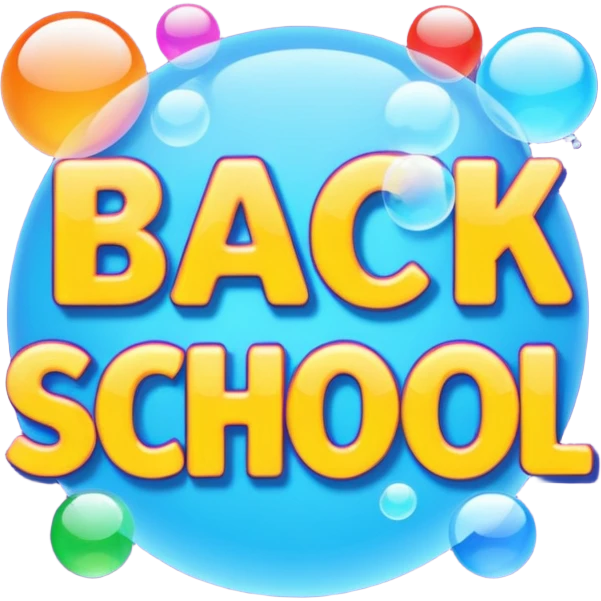 LOGO Back to School retro 1980 emoji