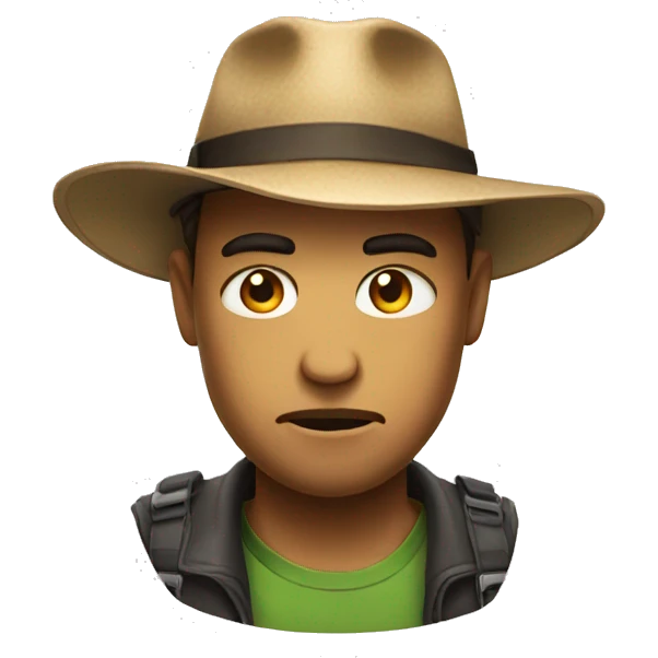 a guy has a hat and he looking very angry emoji