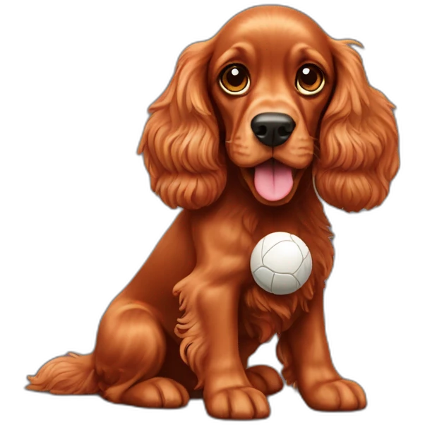 red cocker-spaniel with ball emoji