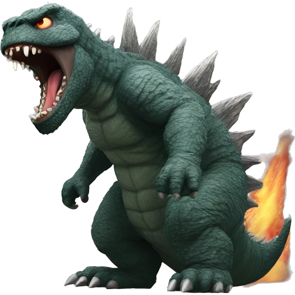 Godzilla barfing emoji