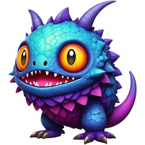 Randomly-colored dark colorful Fakémon-creature emoji